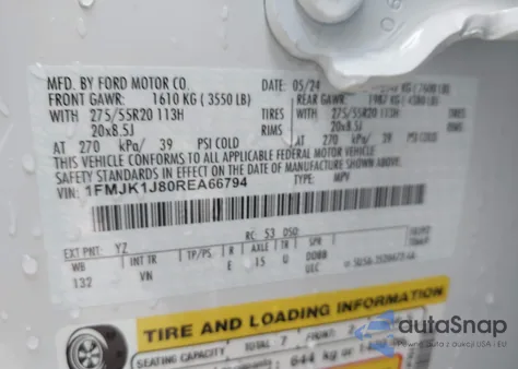 2024 Ford Expedition Xlt Max z USA, uszkodzony, nr VIN 1FMJK1J80REA66794